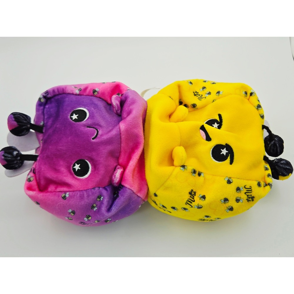 Moosh-Moosh Flip'ems Reversible Bee Plush Pink Purple Ombre Yellow Bee Mine Toy